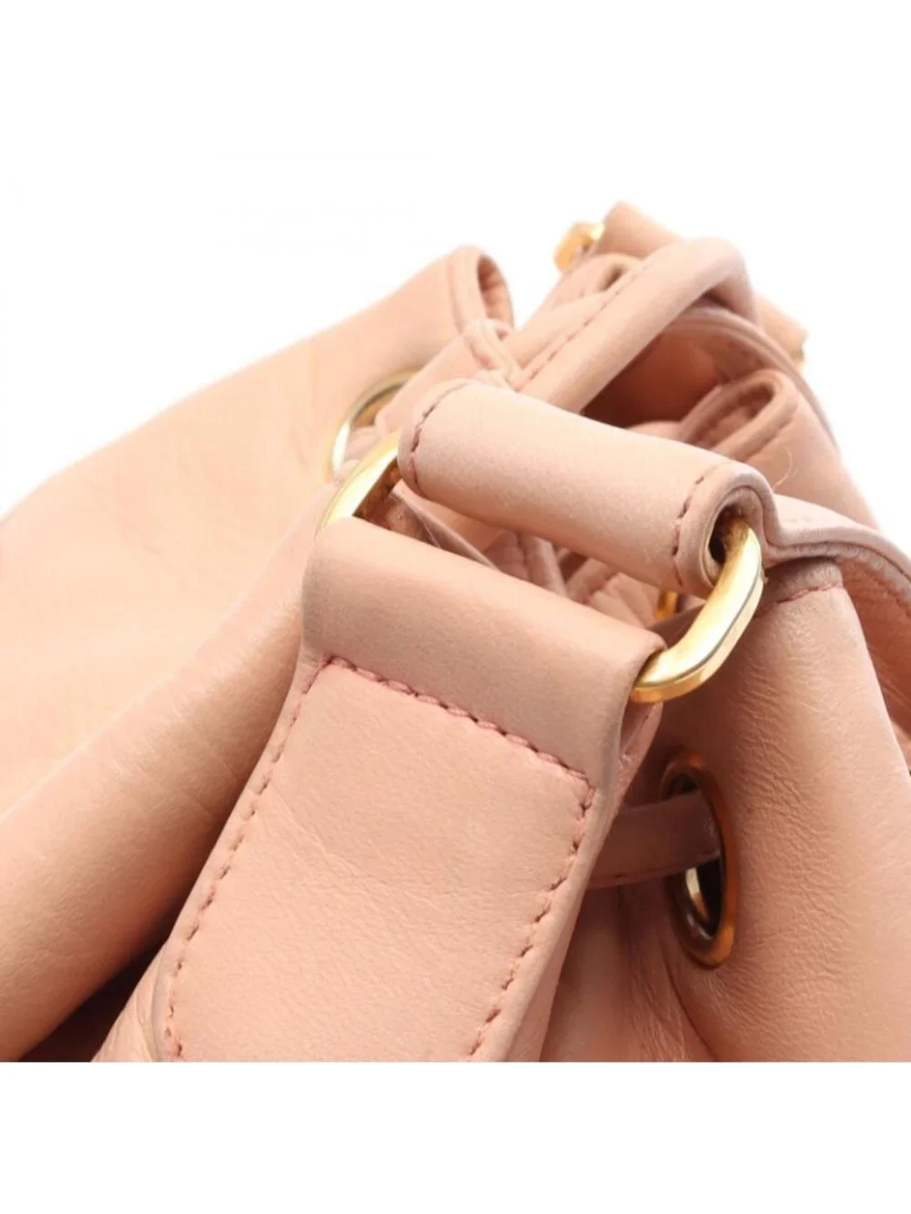 Chanel Shoulder Bag CC Logo Drawstring Light Pink Lambskin CC